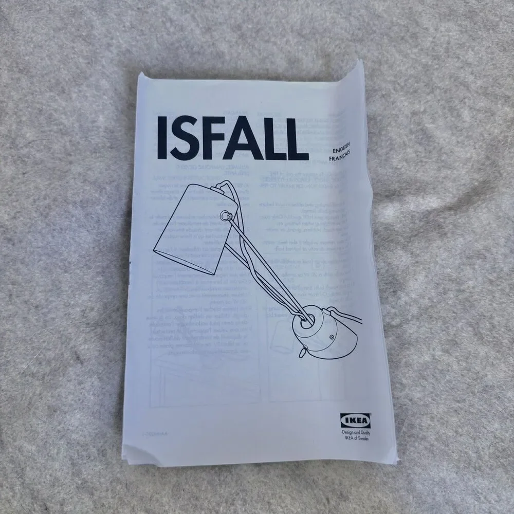 Vintage IKEA Isfall wall lamp NOS white metal adjustable plug in reading light